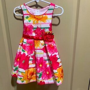 Jessica Ann 100% Polyester Floral Toddler Dress 18 months